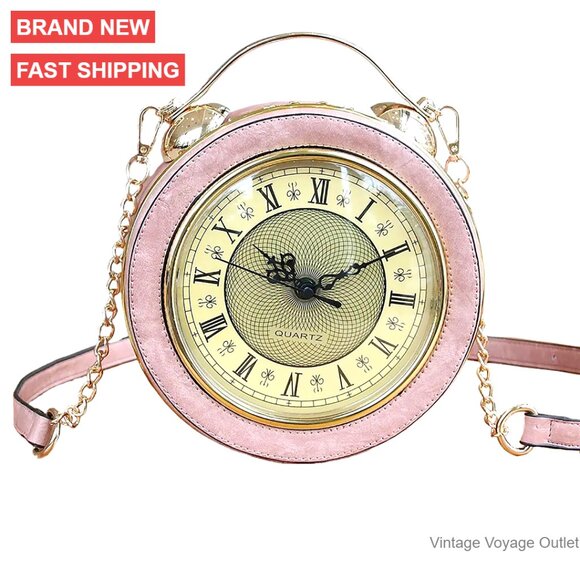Working Clock Purse Crossbody Shoulder Bag Novelty Steampunk Retro Handbag - Picture 7 of 7